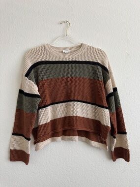 Cotton Blend Colorblock Sweater Size Medium